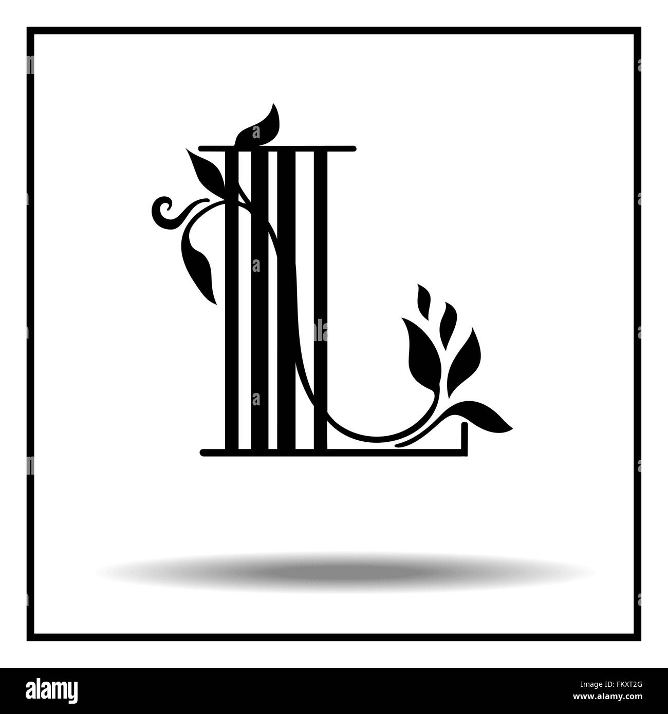 Letter L made with leaves. Stock Vector