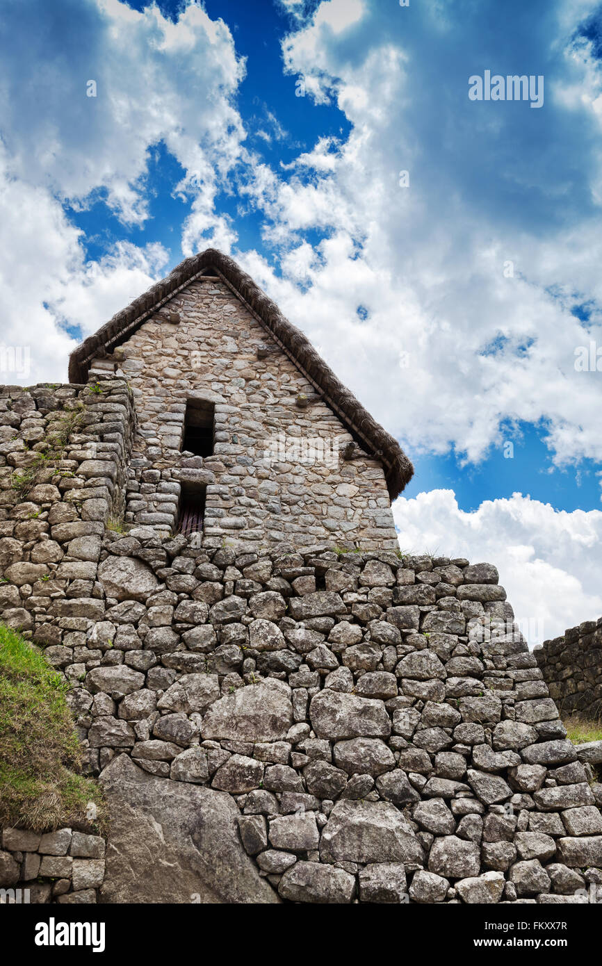 old stone house and wall in Machu Picchu Stock Photo - Alamy