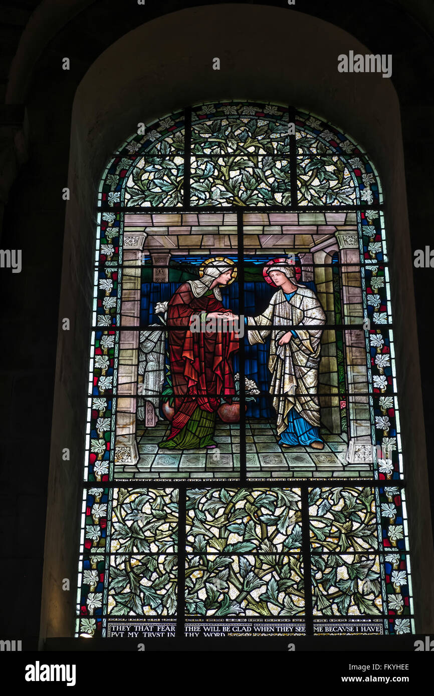 Stained Glass Window in Winchester Cathedral Stock Photo Alamy