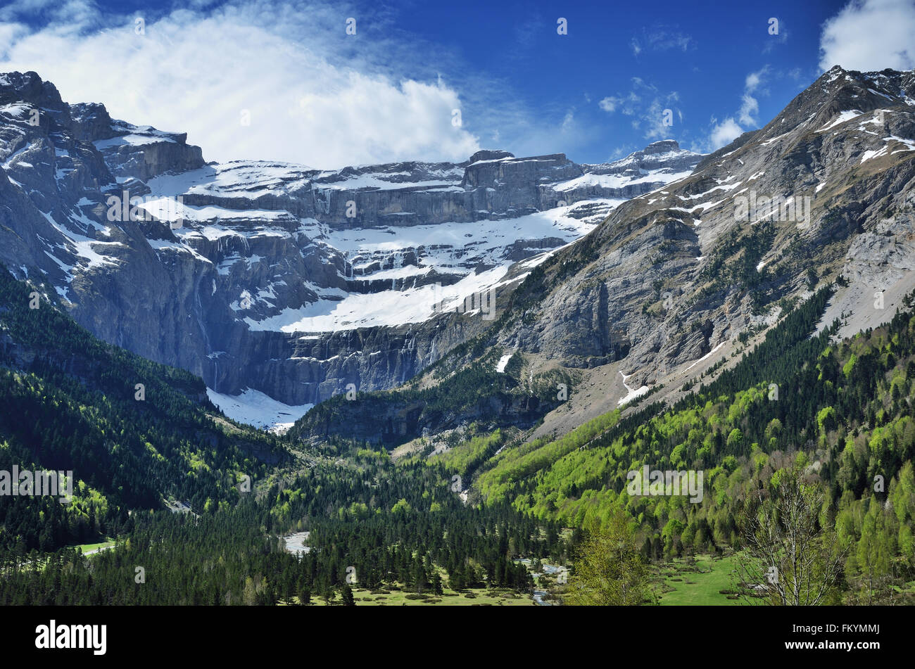 Spring view of the cirque of Gavarnie Stock Photo