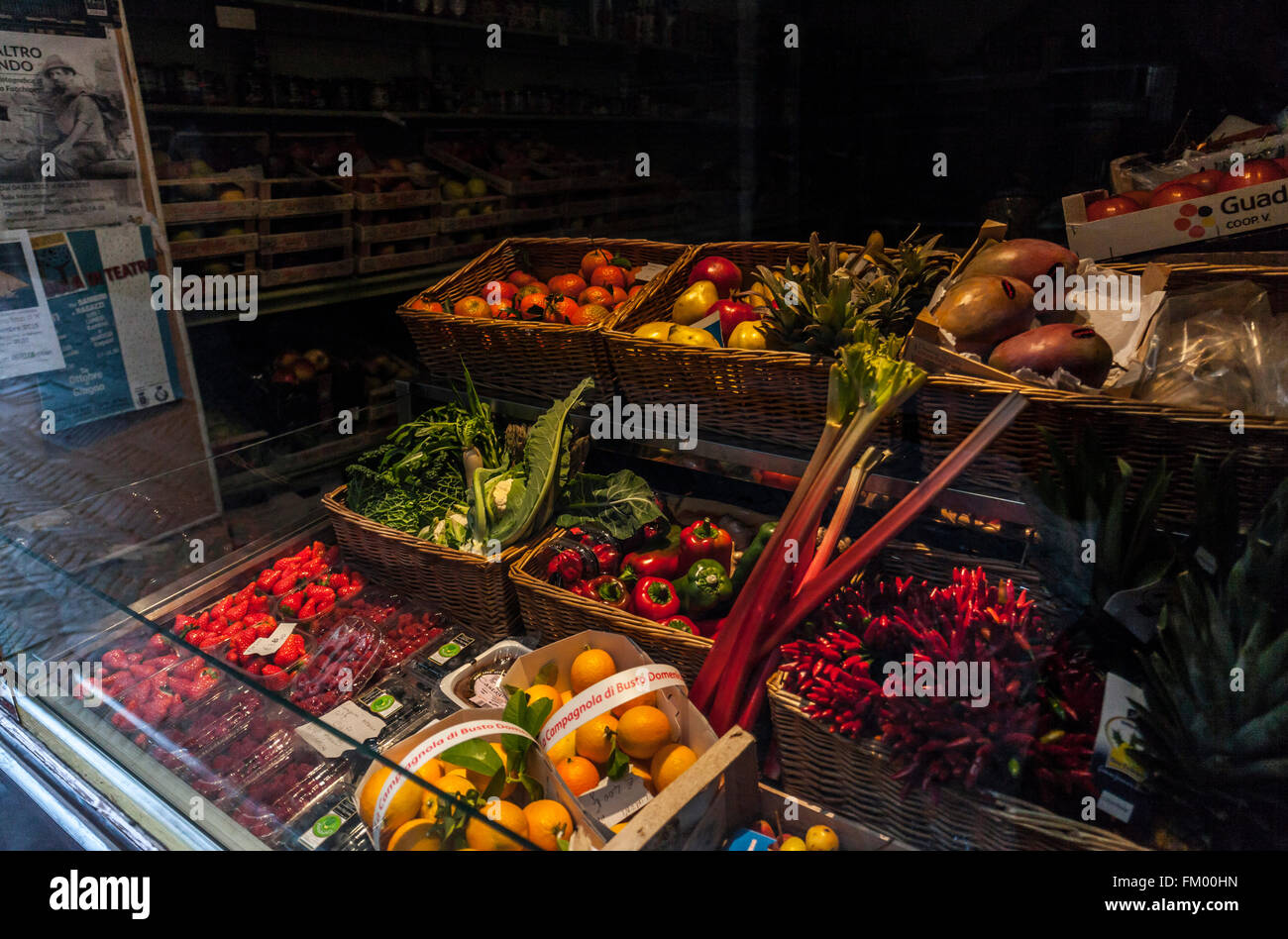 Display store fruits and vegetables, Città Alta, Bergamo,Lombardy,Italy