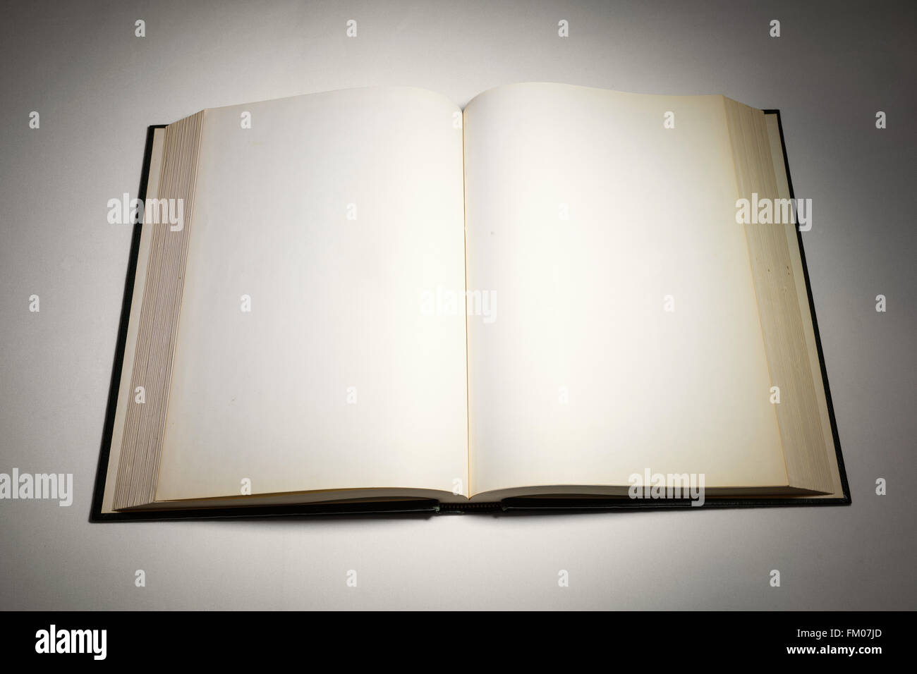 Old Opened Book Blank Pages Wooden Background Stock Photo by ©YAYImages  261914272