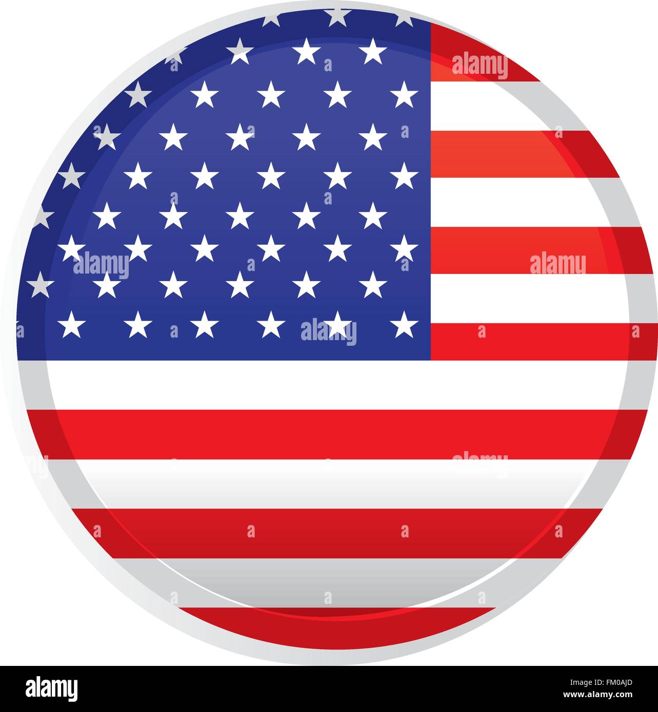 Isolated badge with the american flag on a white background Stock ...