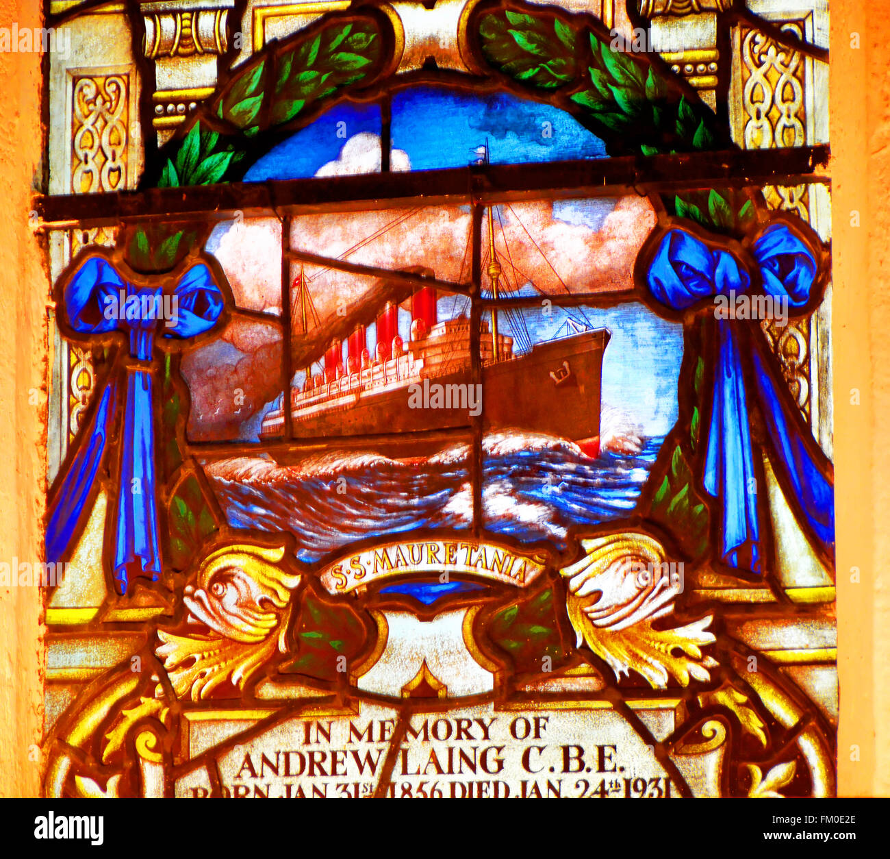 Mauretania window St Nicholas Cathedral Newcastle Stock Photo
