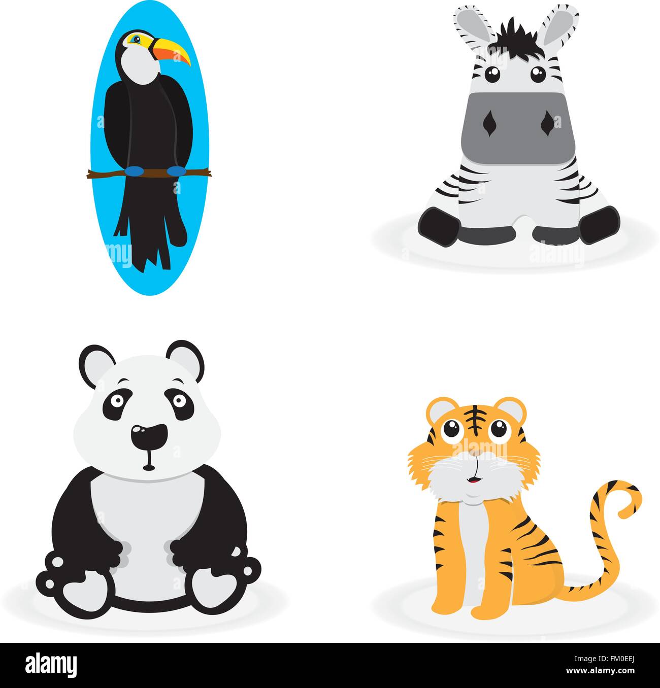Set of cute animals on a white background Stock Vector Image & Art - Alamy