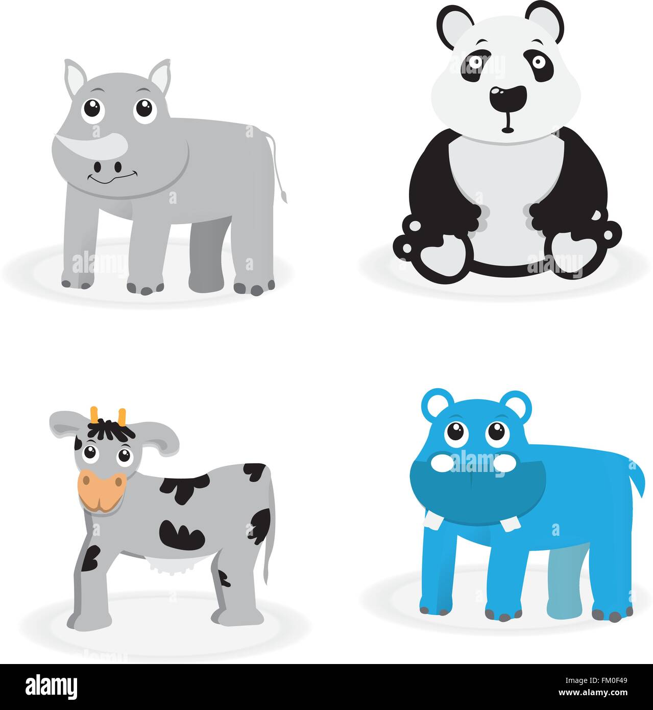 Set of cute animals on a white background Stock Vector Image & Art - Alamy