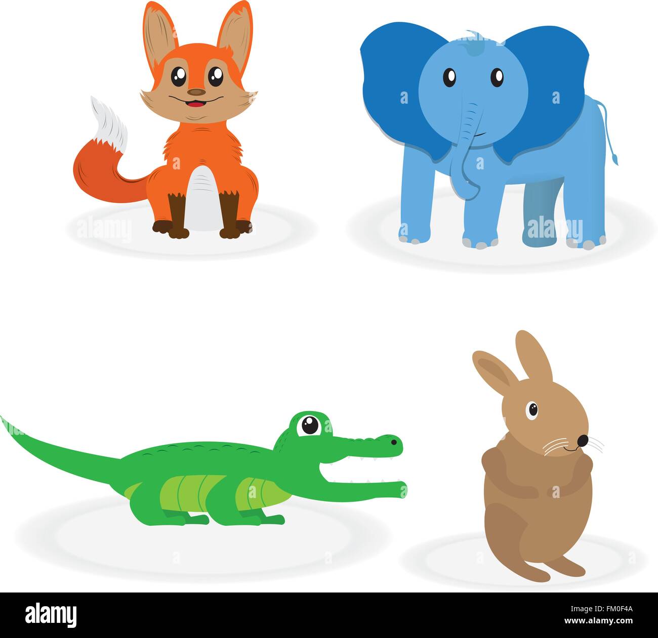 Set of cute animals on a white background Stock Vector Image & Art - Alamy