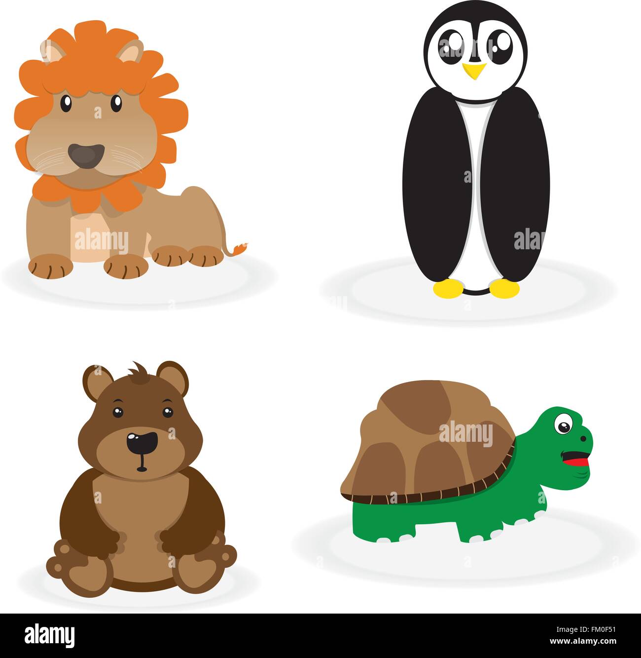 Set of cute animals on a white background Stock Vector Image & Art - Alamy