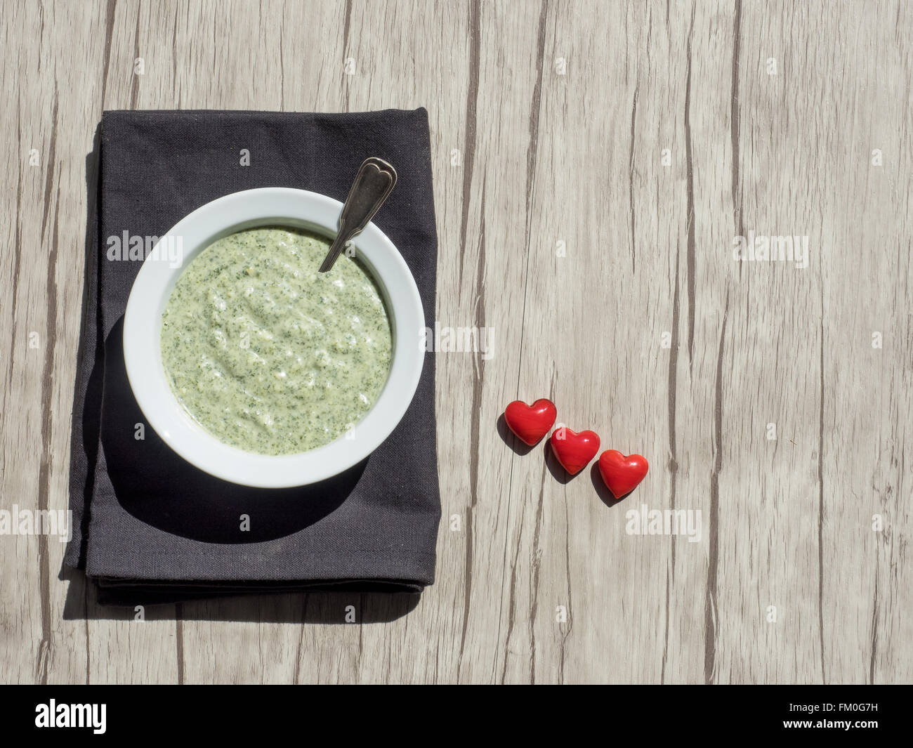 green sauce consisting of seven herbs Stock Photo