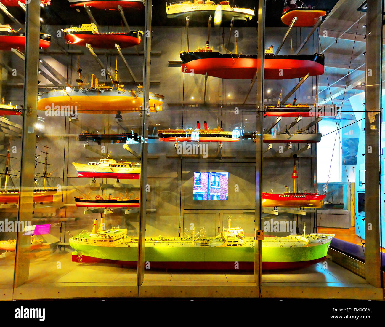 Models of ships made on Tyneside Discovery Museum Newcastle Stock Photo