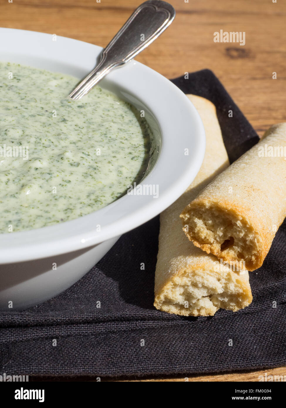 green sauce consisting of seven herbs Stock Photo