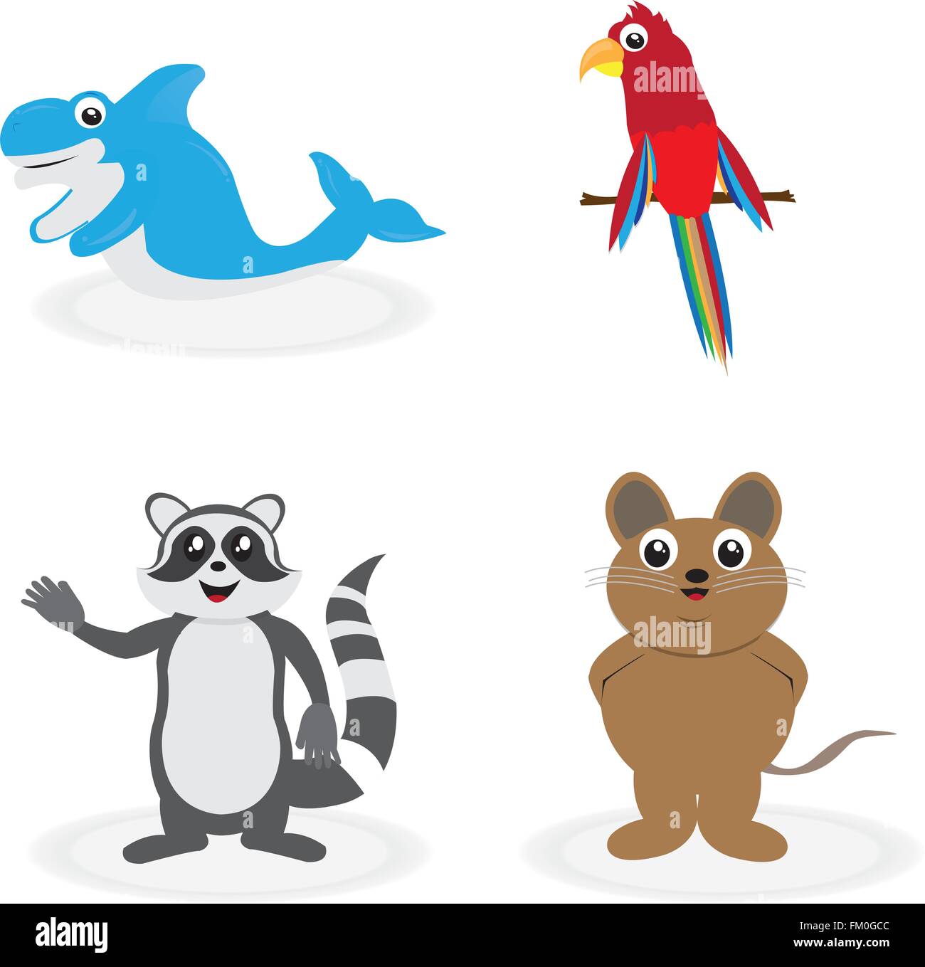 Set of cute animal on a white background Stock Vector Image & Art - Alamy