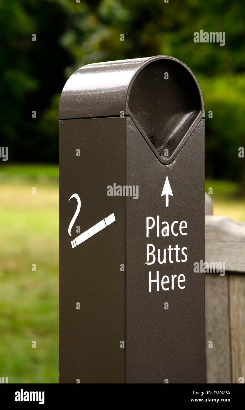 Cigarette Butt disposal receptacle in public park Stock Photo Alamy