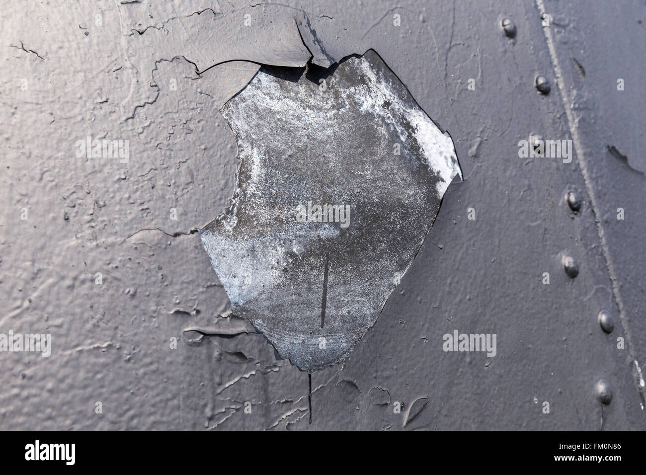Rusted dark metal plate background Stock Photo
