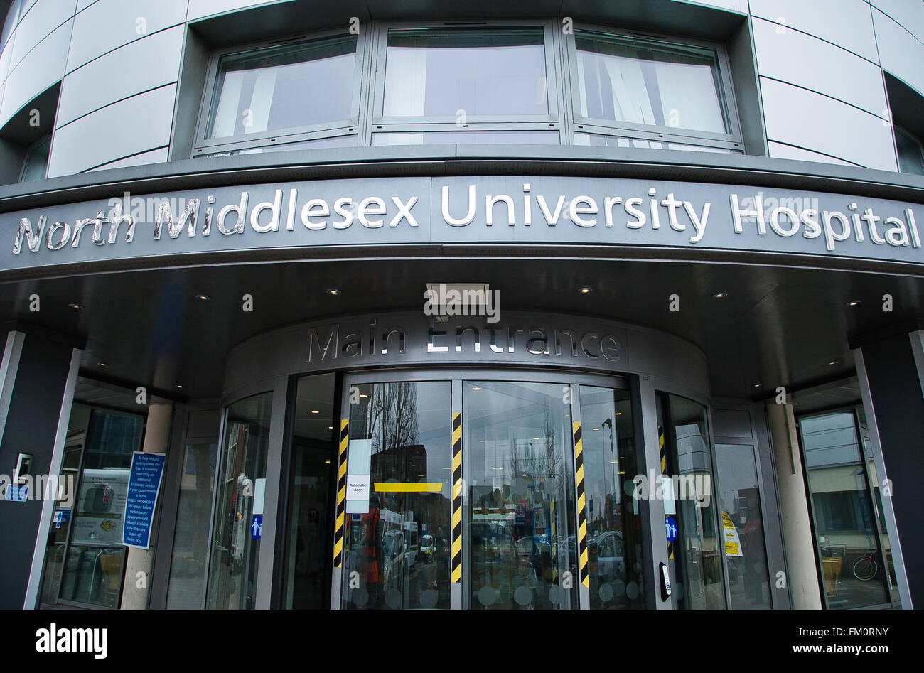 London, UK 10 March 2016 Front entrance of North Middlesex Stock