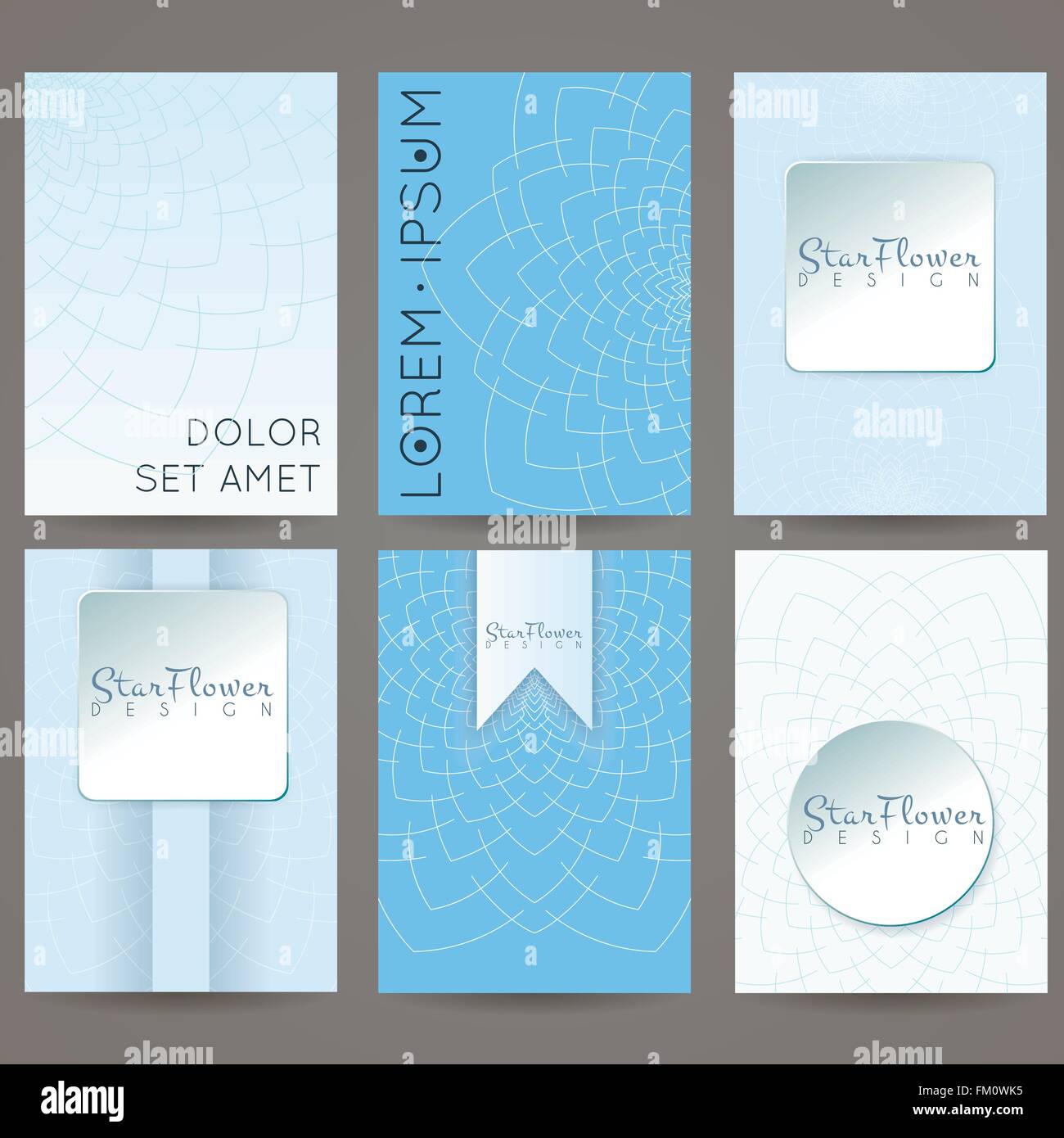 Set of vector design templates. Brochures in random colorful style ...