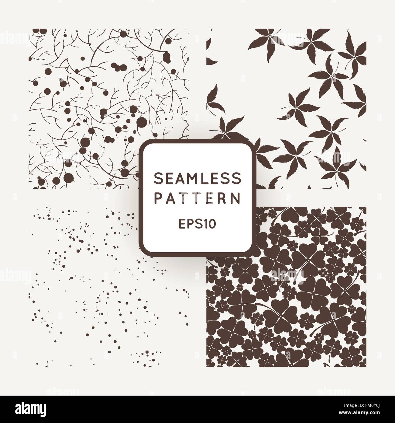 A set of four vector seamless patterns. Squares. Intersection Stock ...