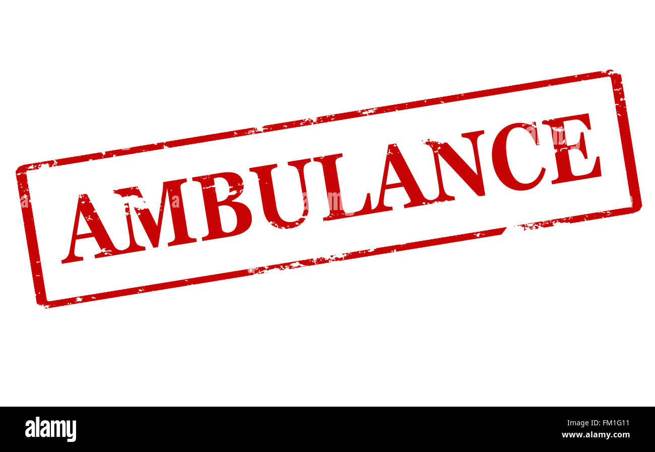 Rubber stamp with word ambulance inside, vector illustration Stock