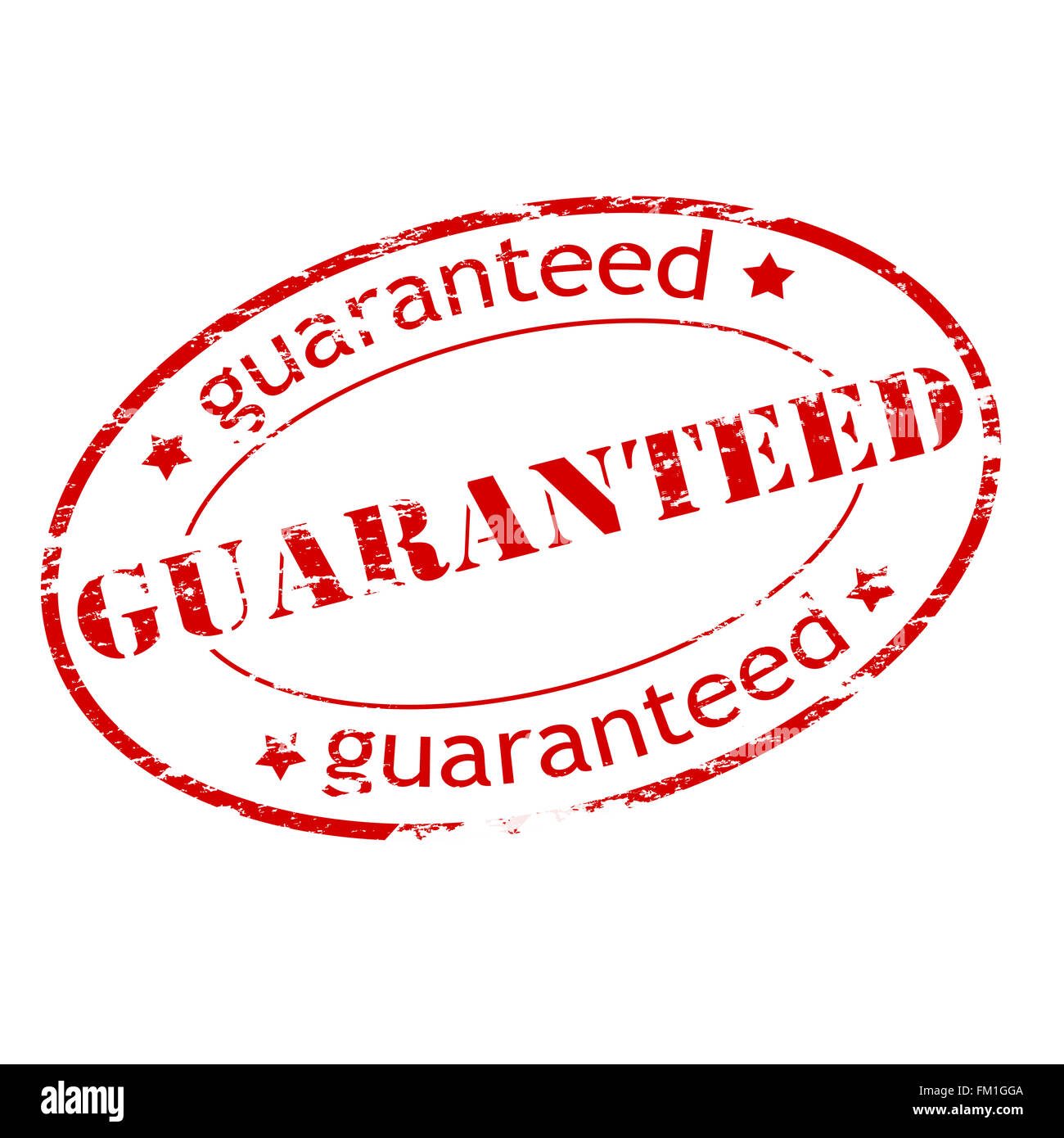 Rubber stamp with word guaranteed inside, vector illustration Stock