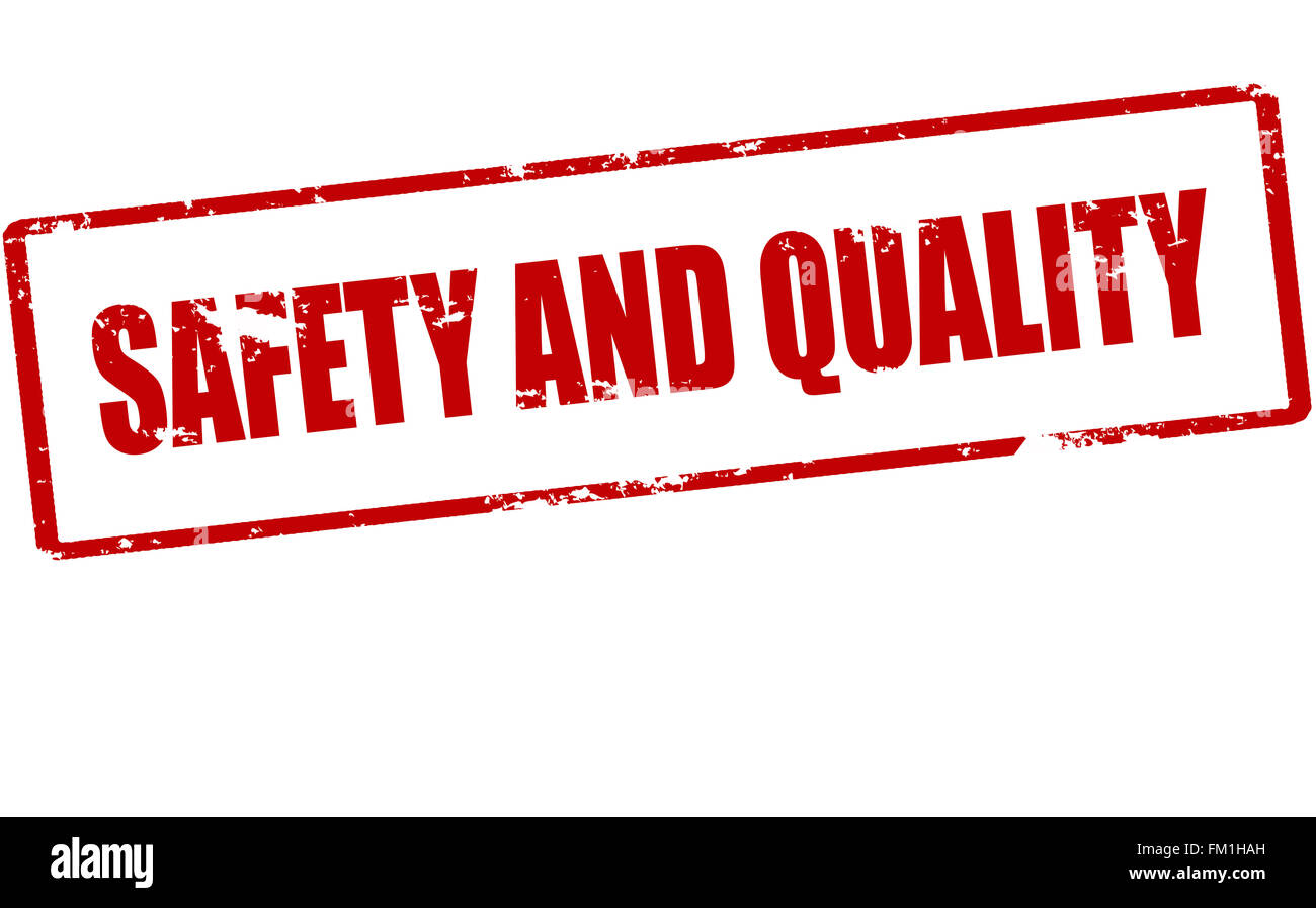 Rubber stamp with text safety and quality inside, vector illustration ...