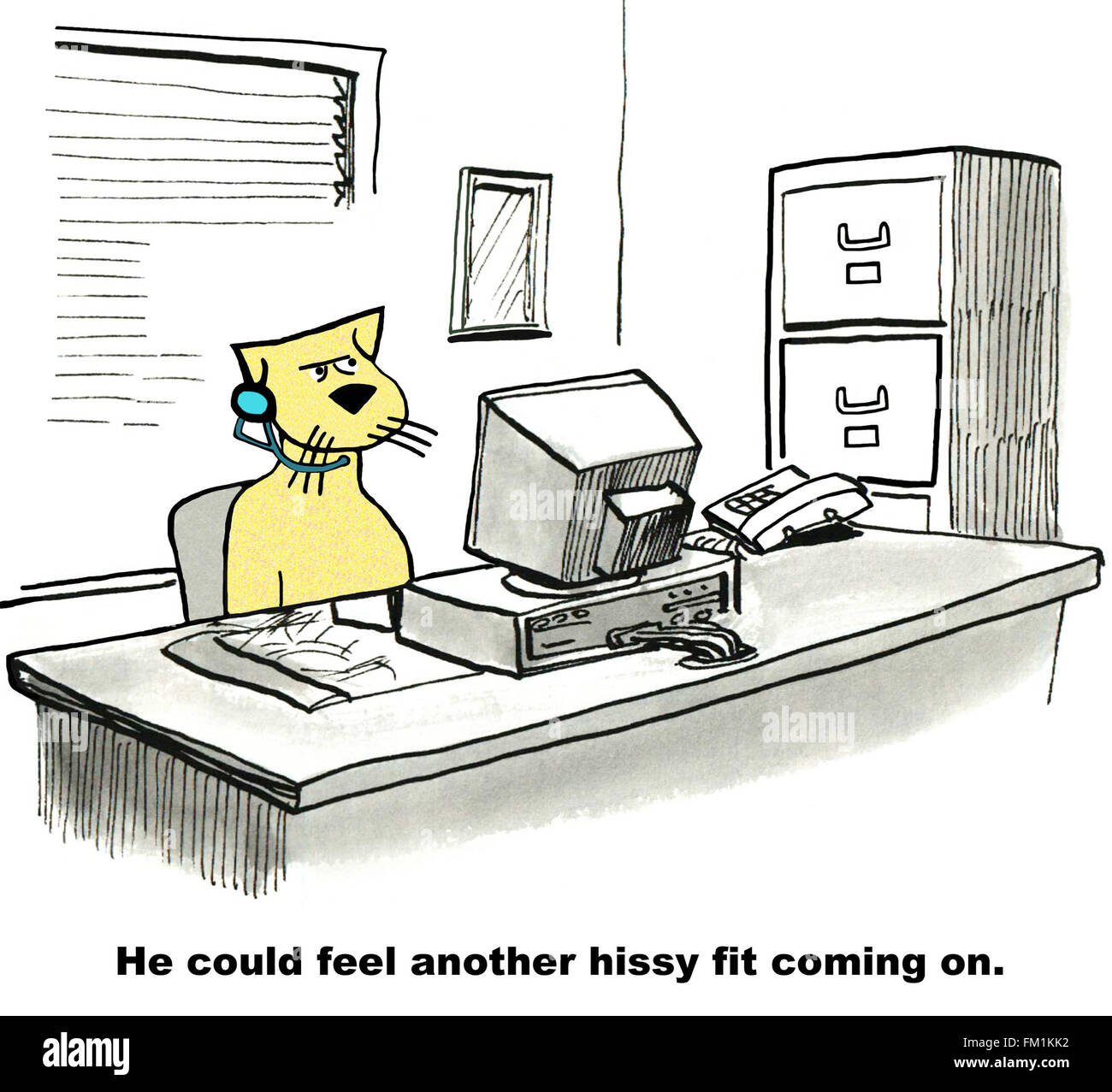 Business cartoon about a hissy fit. Stock Photo