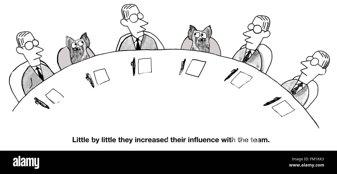 Business cartoon about new team members. Stock Photo