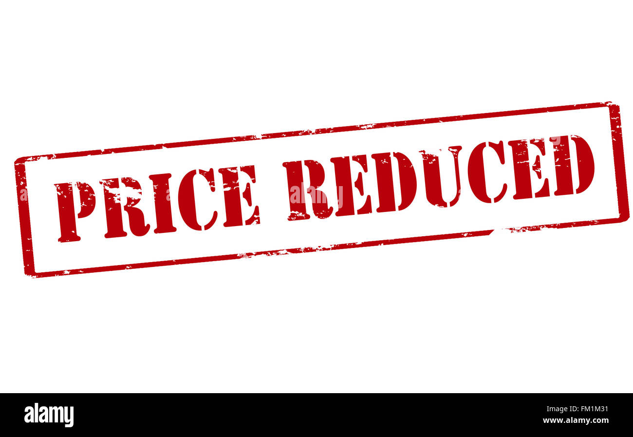 Rubber stamp with text price reduced inside, vector illustration Stock
