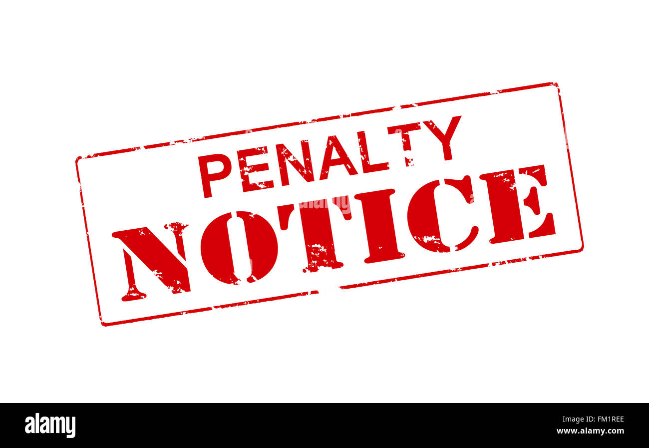 Rubber stamp with text penalty notice inside, vector illustration Stock