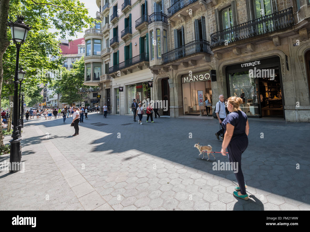 Shopping on Passeig de Gracia in Eixample district, Barcelona, Spain Stock  Photo - Alamy