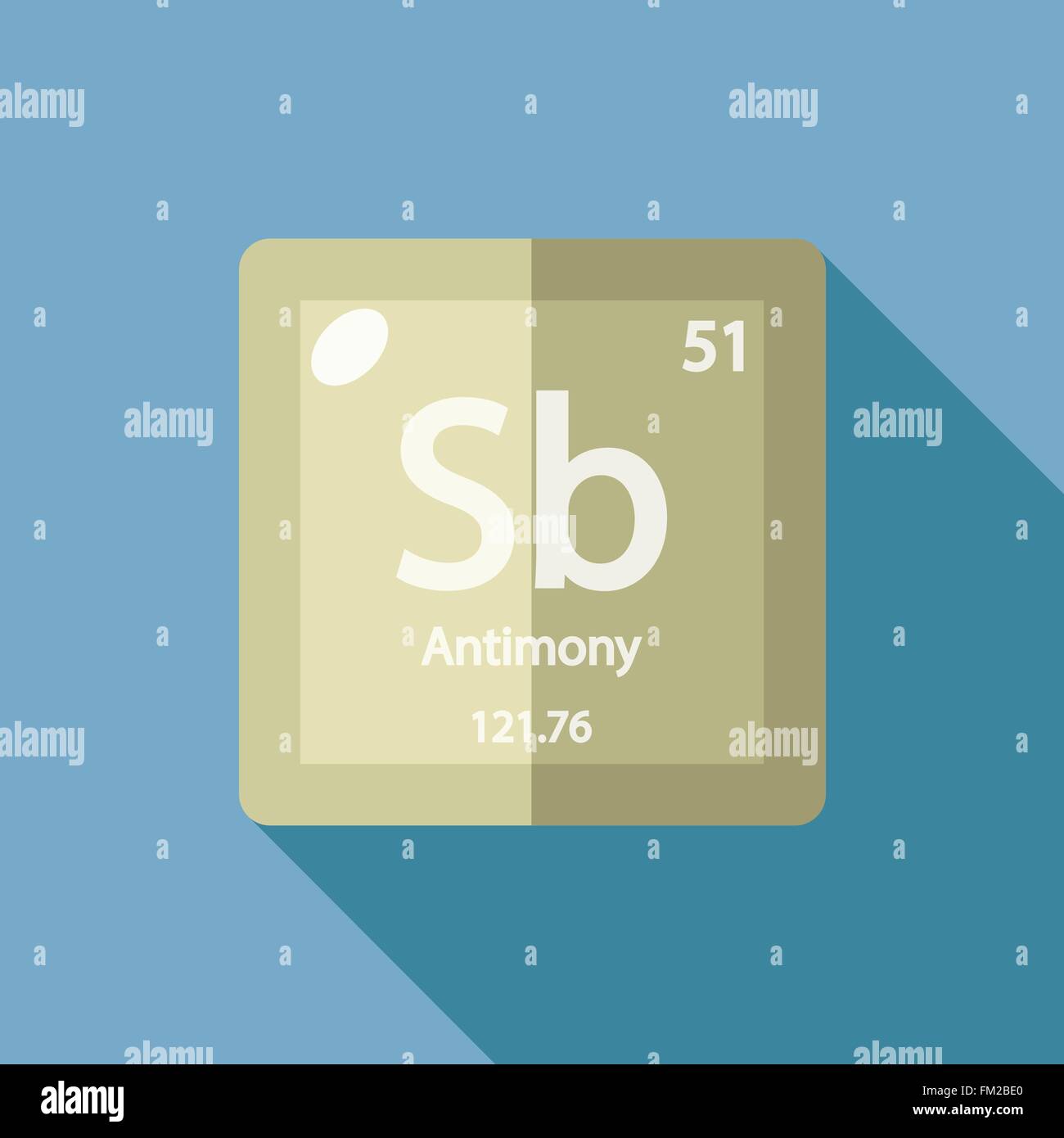 Chemical element Antimony Flat Stock Vector