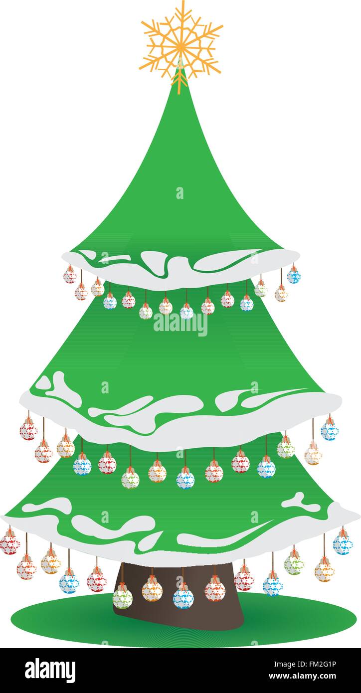 Isolated christmas tree with ornaments on a white background Stock ...