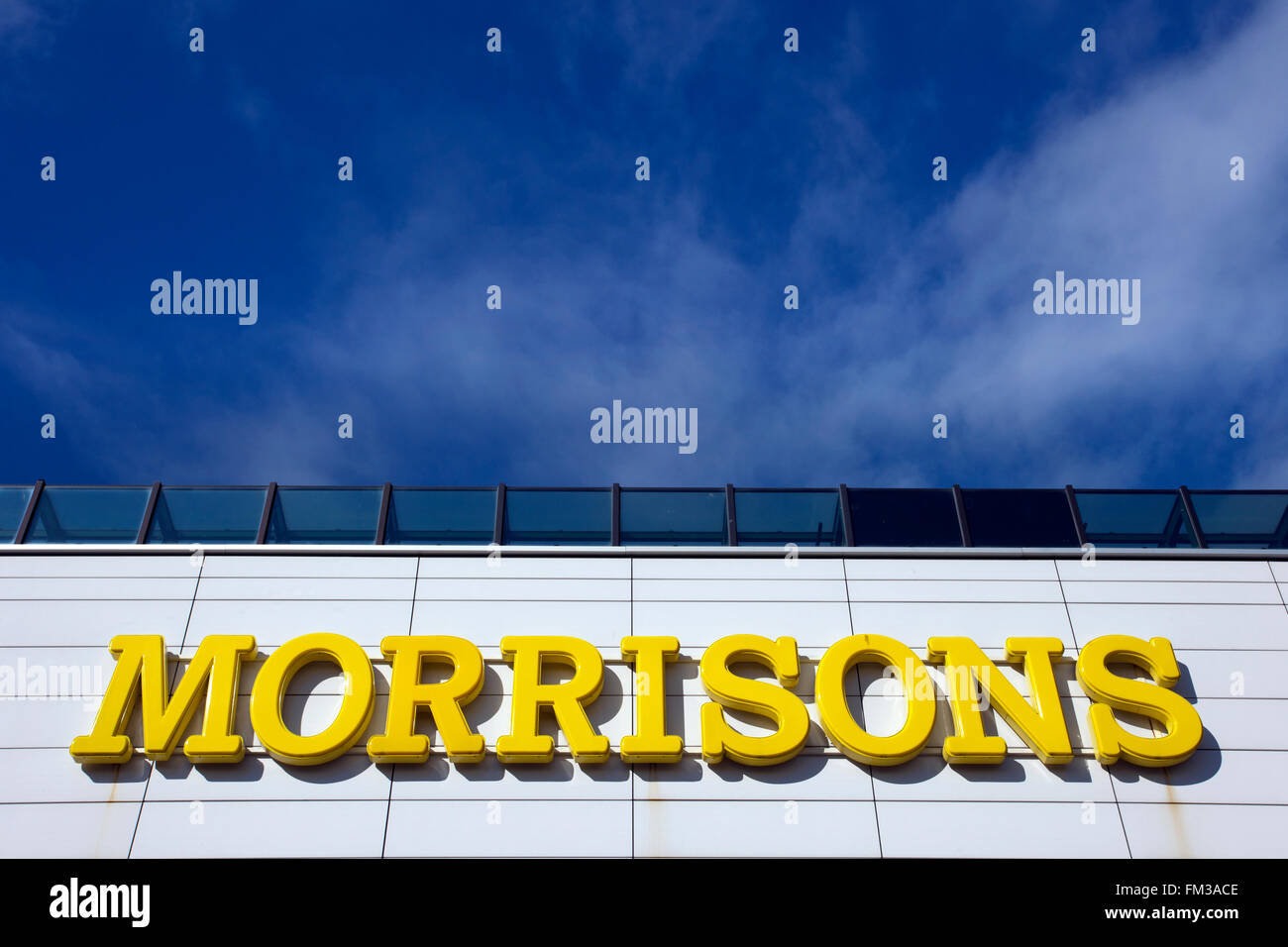 Morrisons Trade Store sign, New Brighton, Merseyside, Birkenhead, The Wirral, England, UK Stock Photo