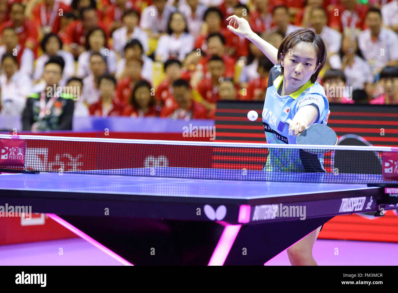 Stadium Malawati, Kuala Lumpur, Malaysia. 6th Mar, 2016. Kasumi Ishikawa  (JPN), MARCH 6, 2016 -Table Tennis : Perfect 2016 World Team Table Tennis  Championships Women's Final match between Japan and China at