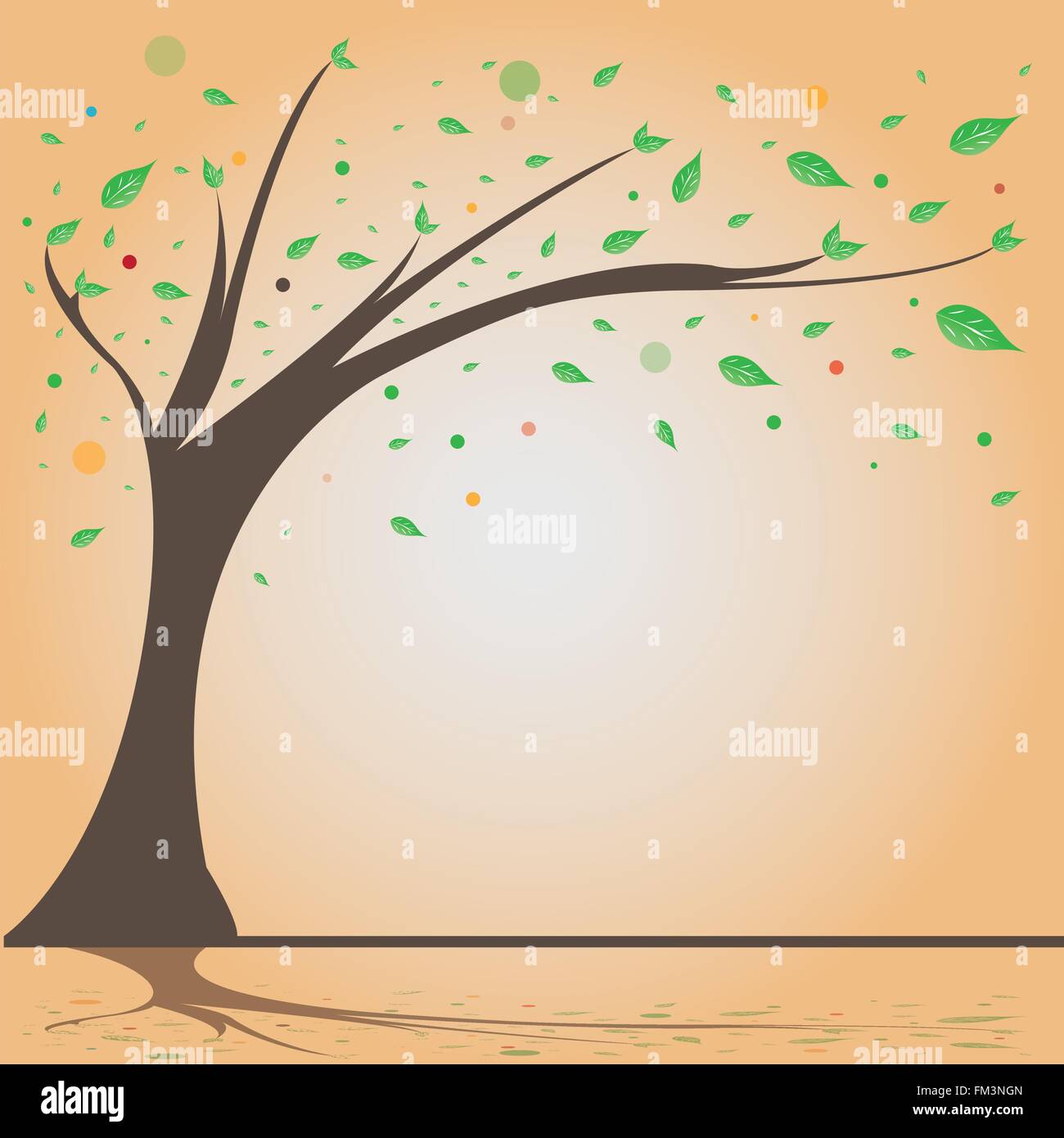 Isolated abstract tree on a colored background Stock Vector Image & Art ...