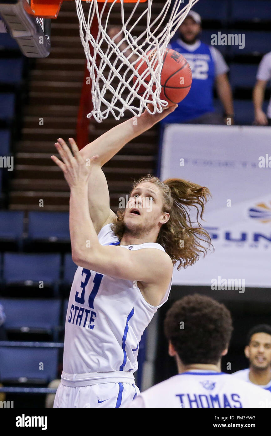 New Orleans, LA, USA. 10th Mar, 2016. Georgia State Panthers forward T.J. Shipes (31) during an NCAA basketball game between the Texas State Bobcats and the Georgia State Panthers at the UNO Lakefront Arena in New Orleans, LA. Stephen Lew/CSM/Alamy Live News Stock Photo