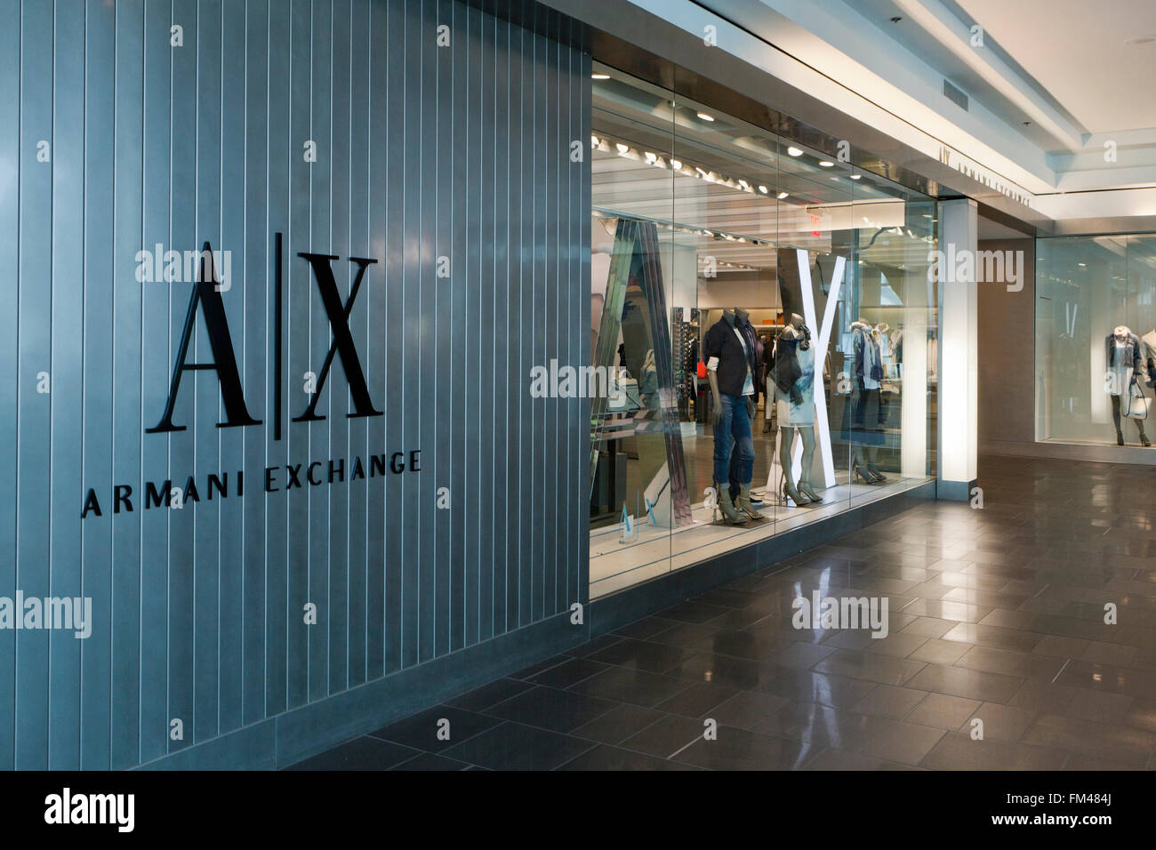 A|X Armani Exchange storefront - Arlington, Virginia USA Stock Photo