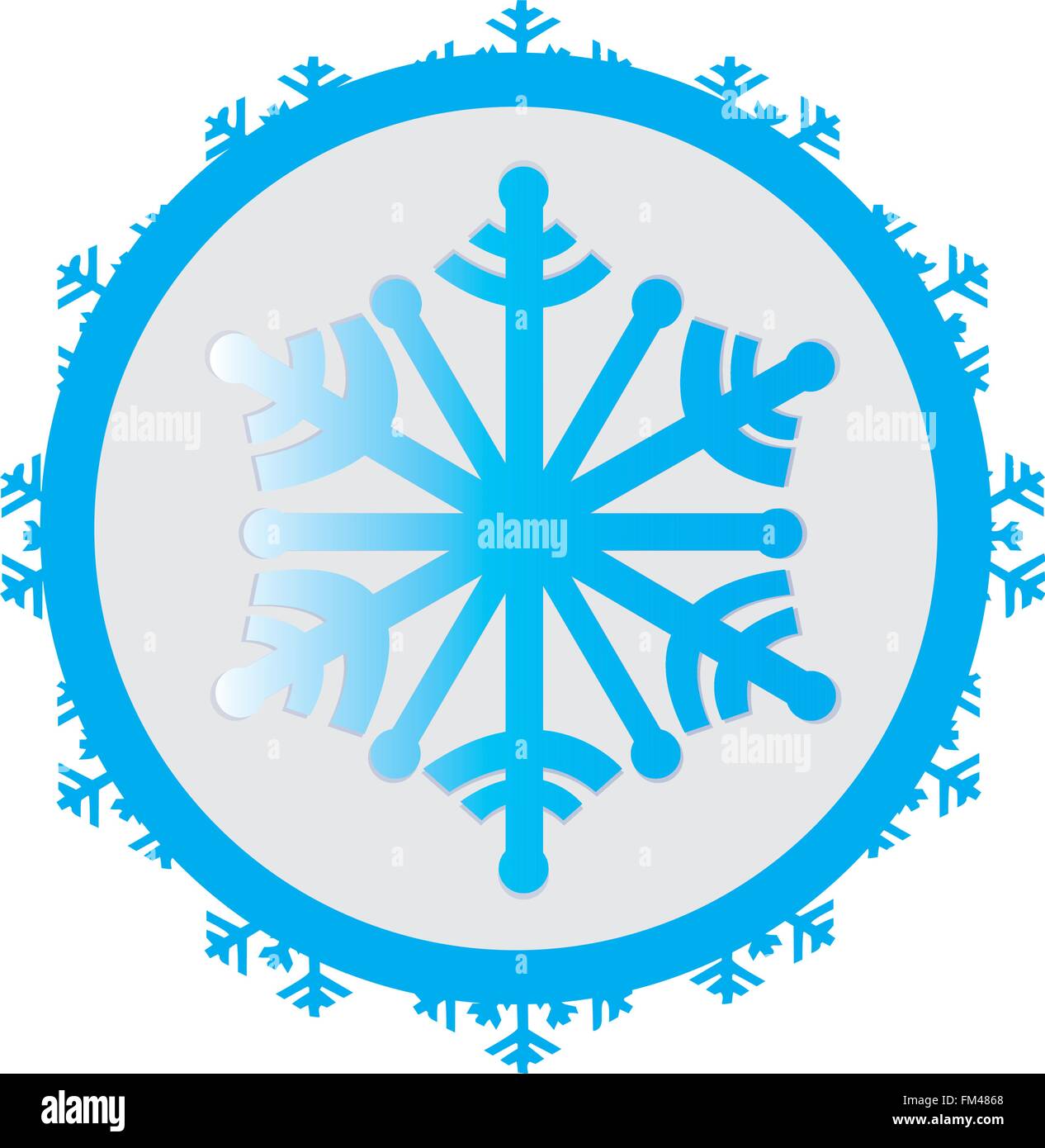 Snowflake Stock Sticker Isolated sticker with a blue snowflake on a white background Stock ...