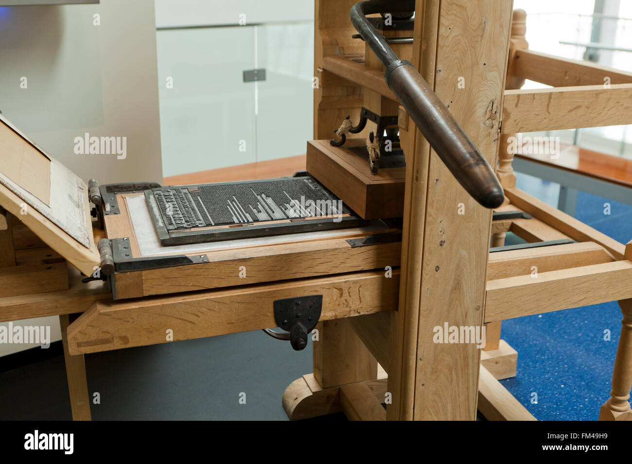 Gutenberg printing press (replica) Stock Photo