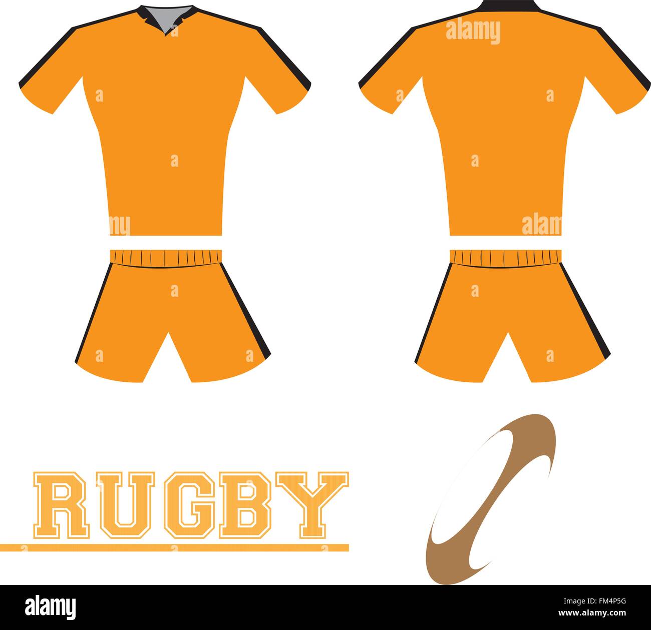 Isolated sport uniform and some rugby elements Stock Vector