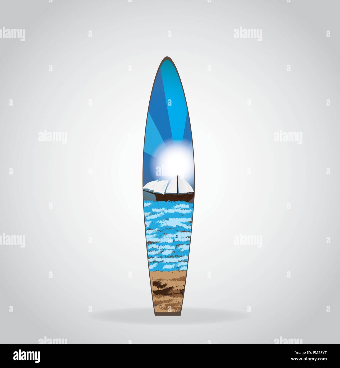 Isolated surfboard with a texture on a grey background Stock Vector ...