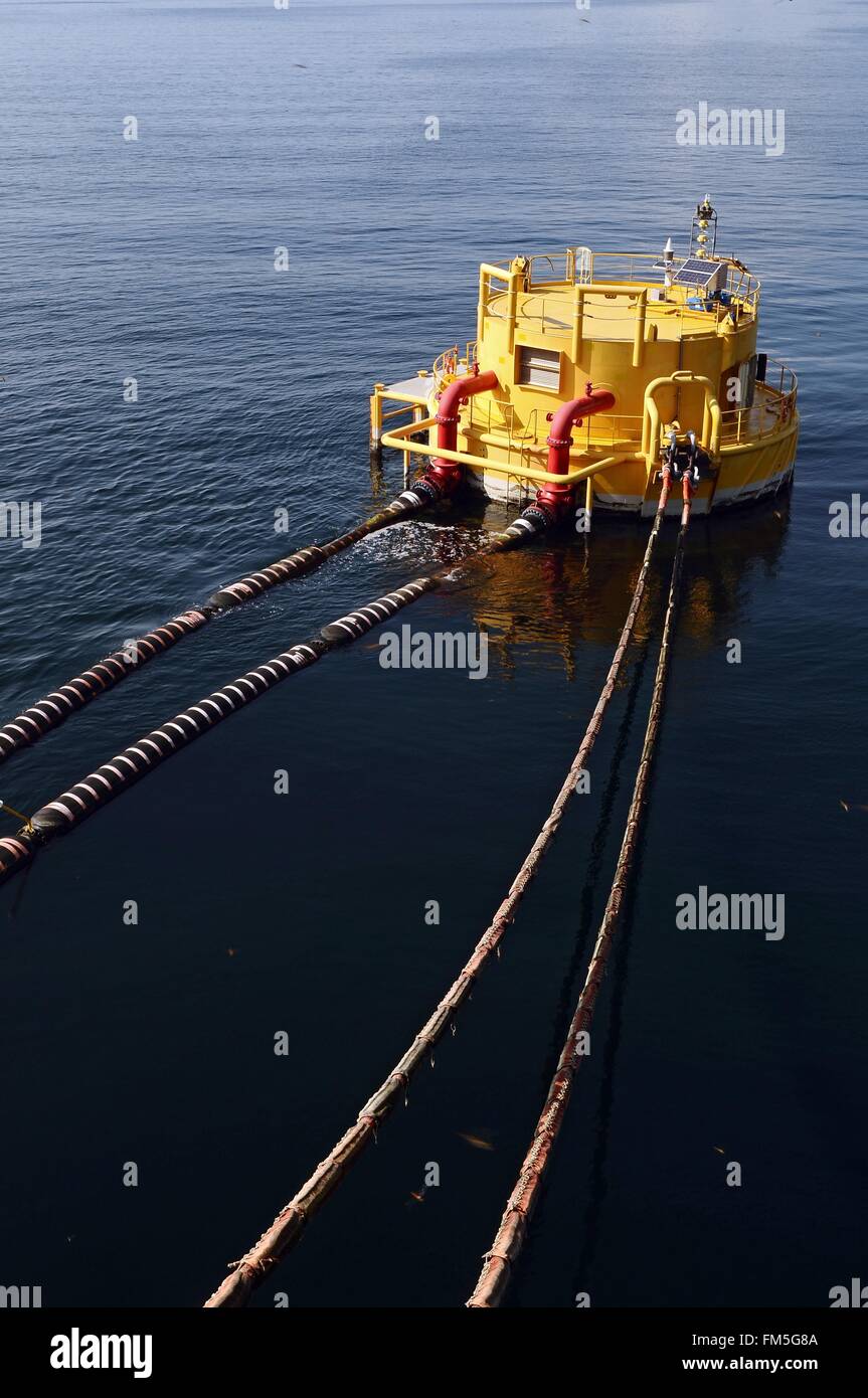 floating oil supply system in the sea Stock Photo Alamy