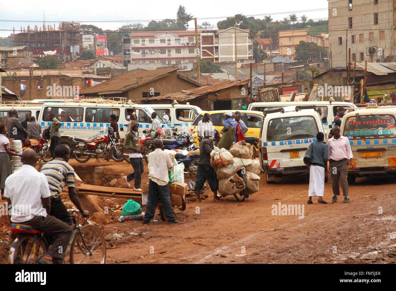 KAMPALA, UGANDA - SEPTEMBER 28, 2012.  A look at life on the side streets of Kampala, Uganda on September 28,2012. Stock Photo