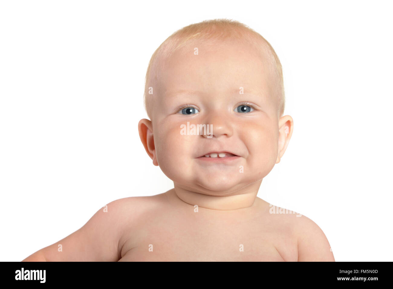 Cute baby boy laughs Stock Photo Alamy