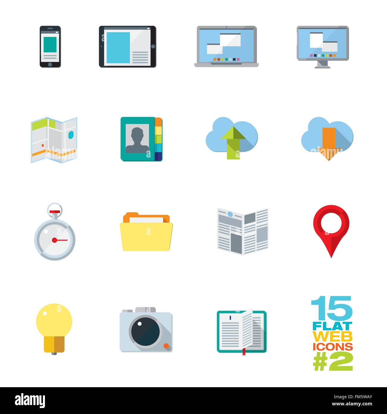 Cloud directory flat icons Stock Vector Images - Alamy