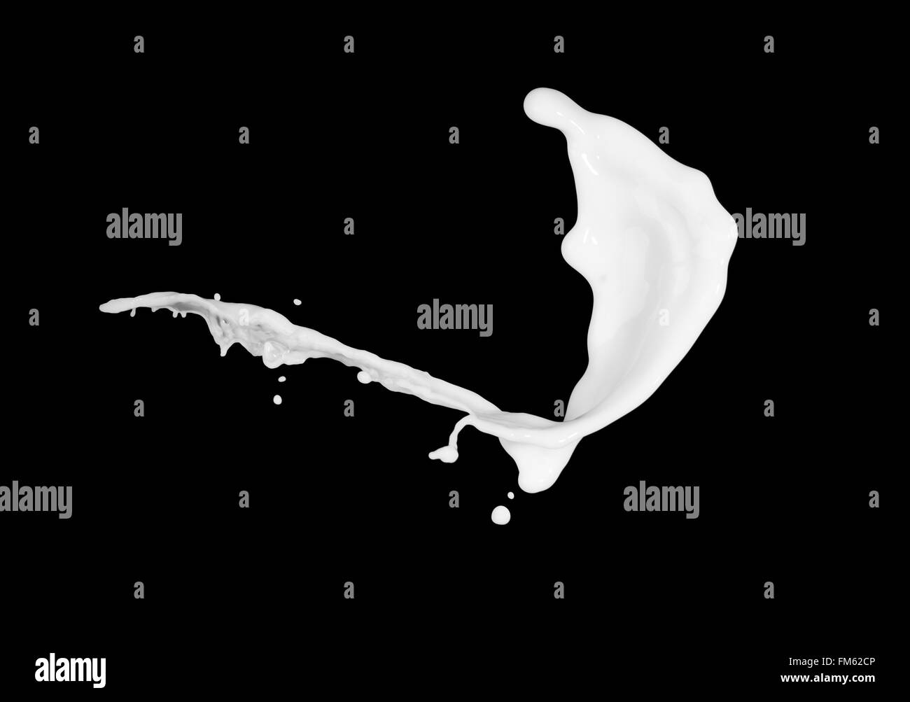 milk splash isolated on black background Stock Photo - Alamy