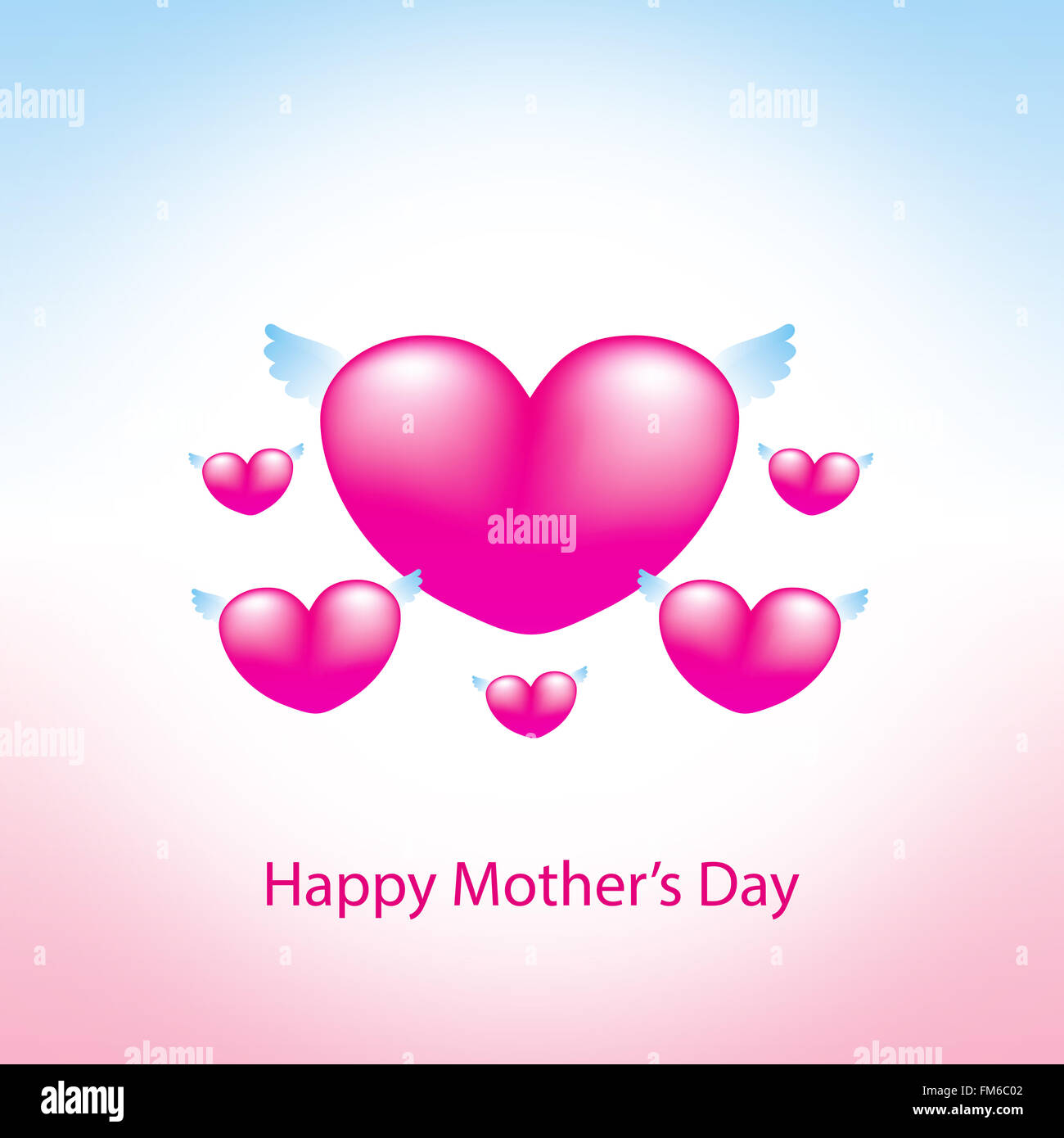 happy mothers day greeting card with heart pink background vector ...