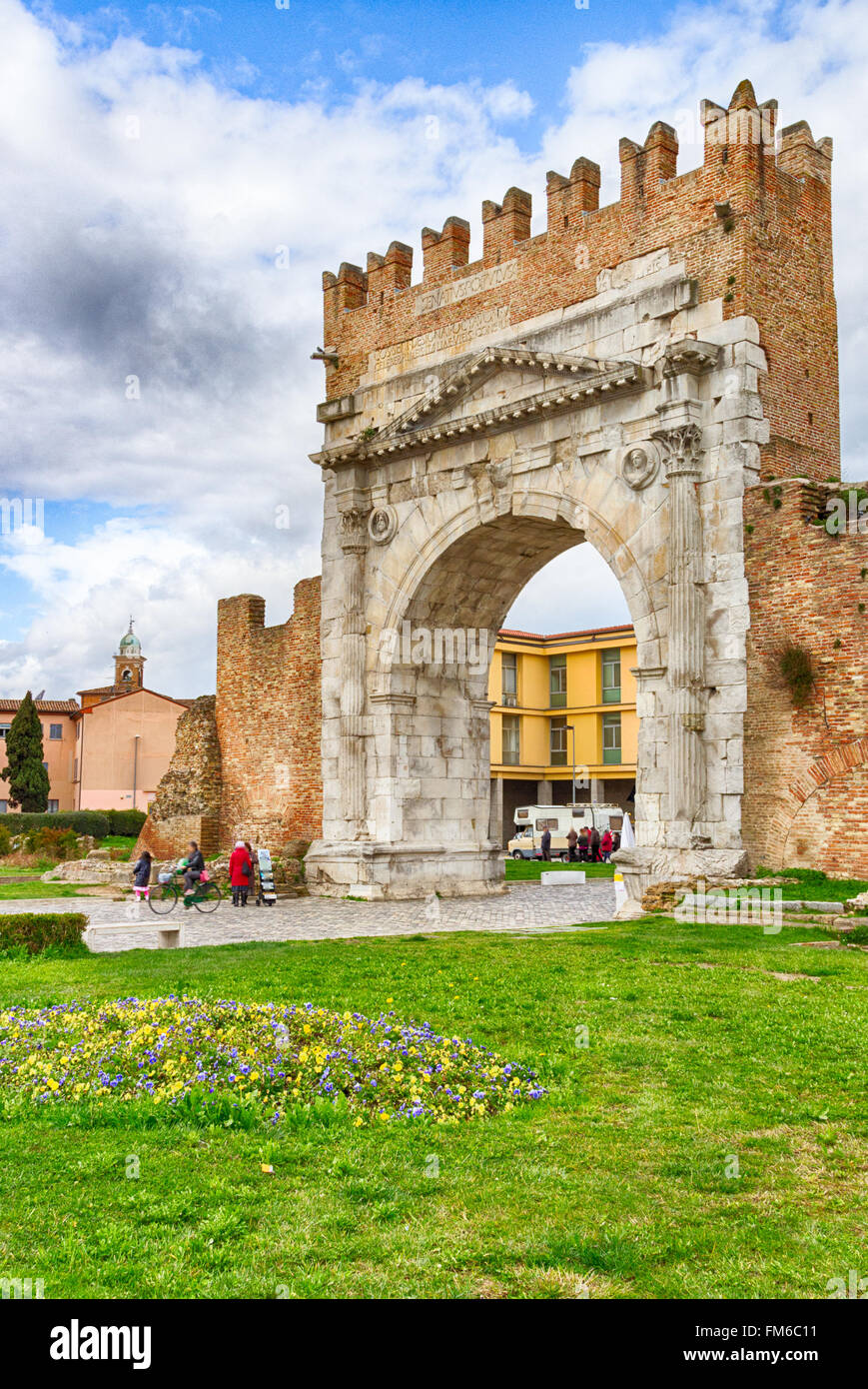Arch of Augustus, an ancient Roman gateway to the city of Rimini in