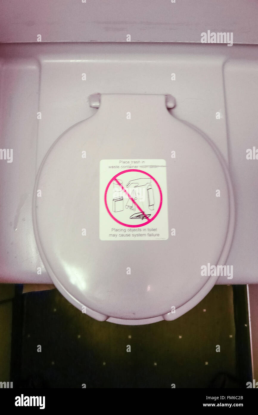 Toilet in a Boeing airplane Stock Photo - Alamy