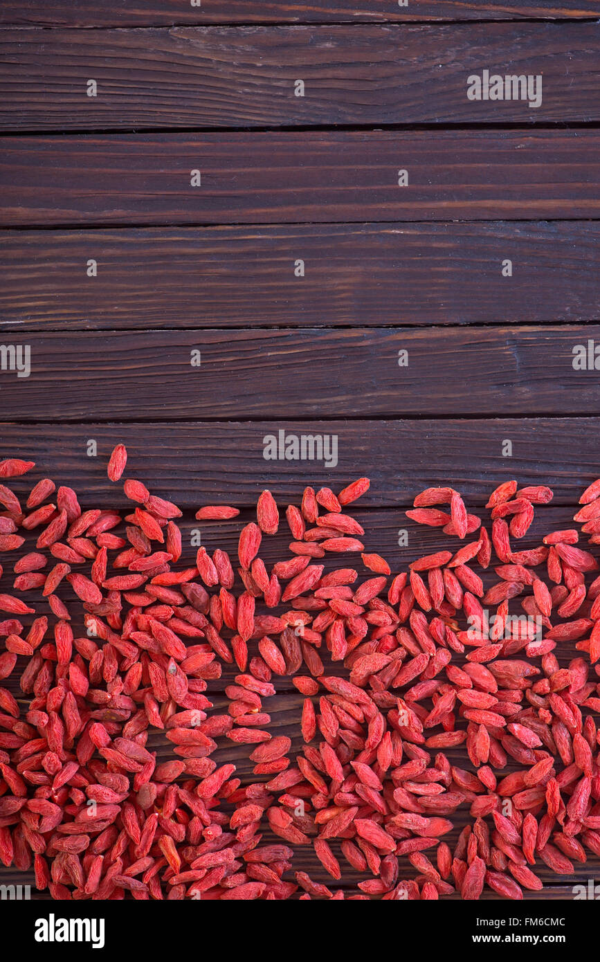 dry red berries, dry goji berries on a table Stock Photo Alamy
