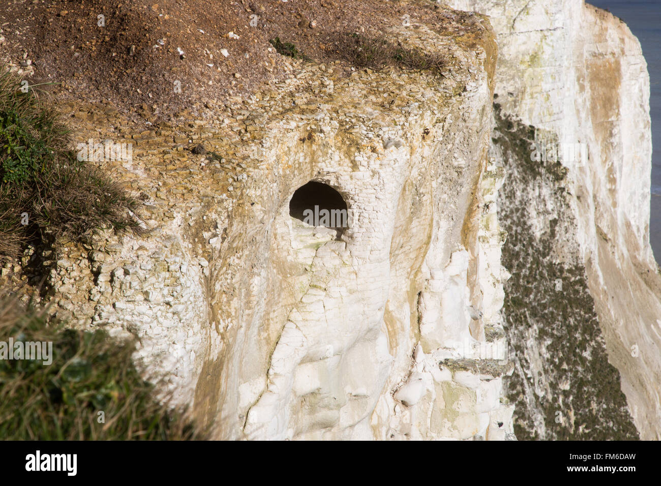 White Cliffs of Dover, tunnel on the cliff face Stock Photo Alamy